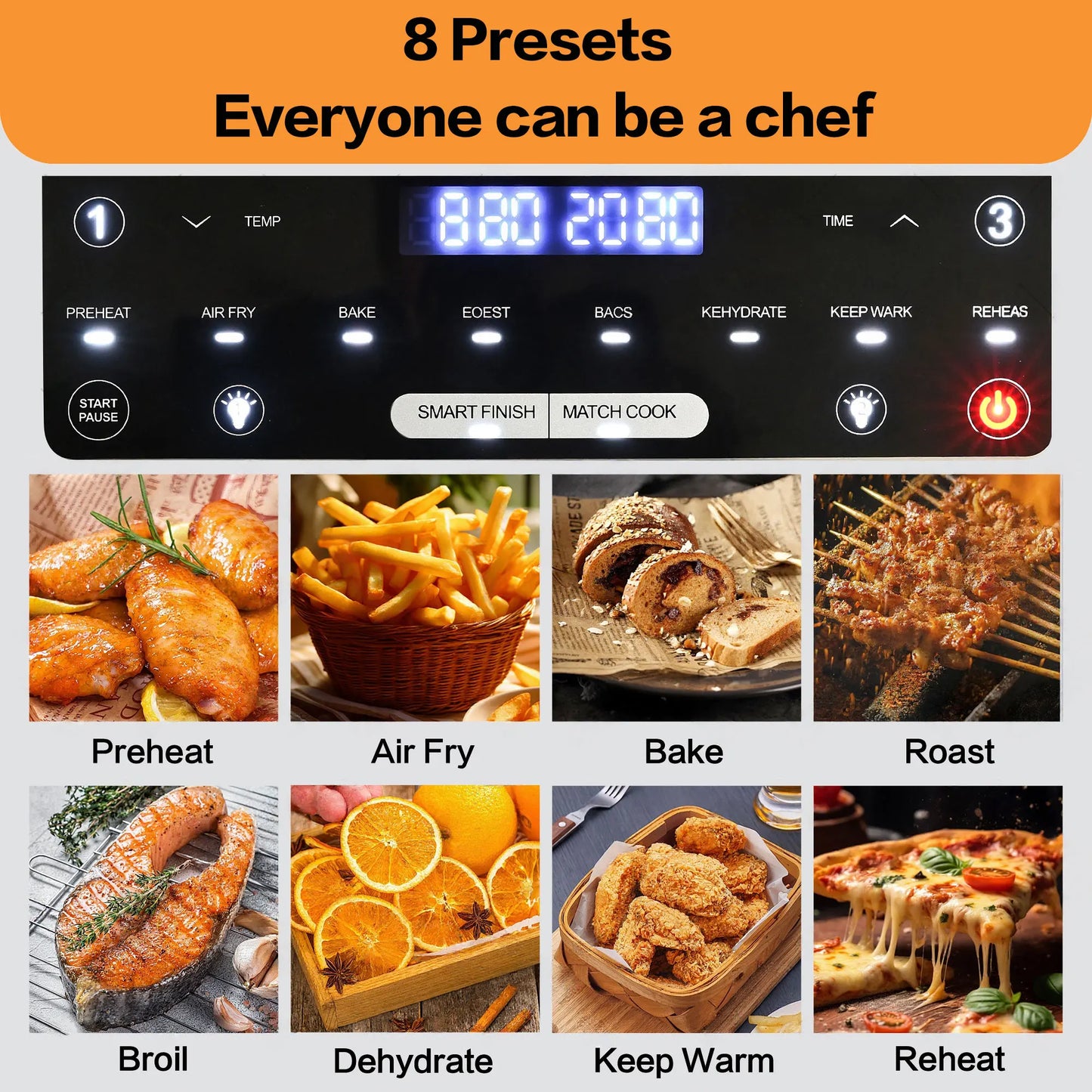 12L Hot Air Fryer One or Dual Chambers Adjustable, XXL Airfryer with Touchscreen 8 Programmes, Hot Air Fryer with Viewing Window